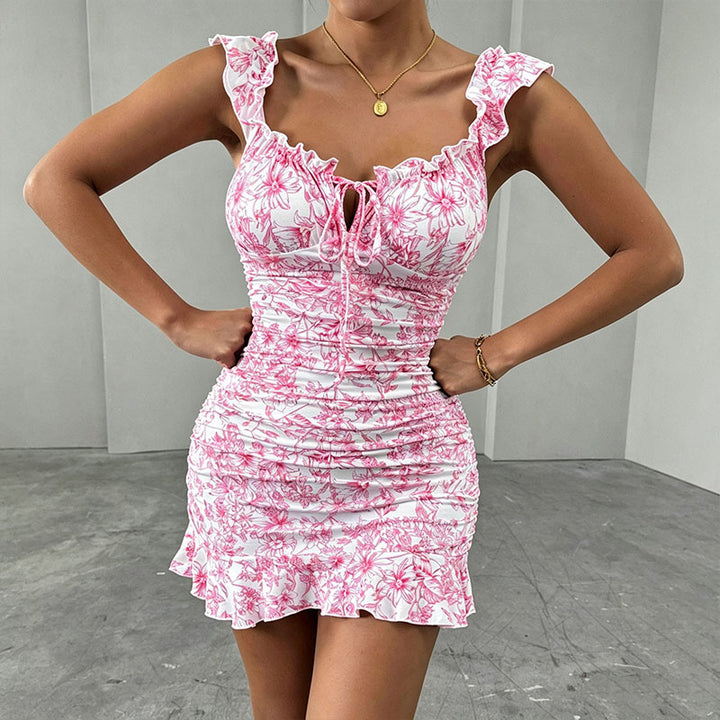 Tie-dye slim-fit mini dress