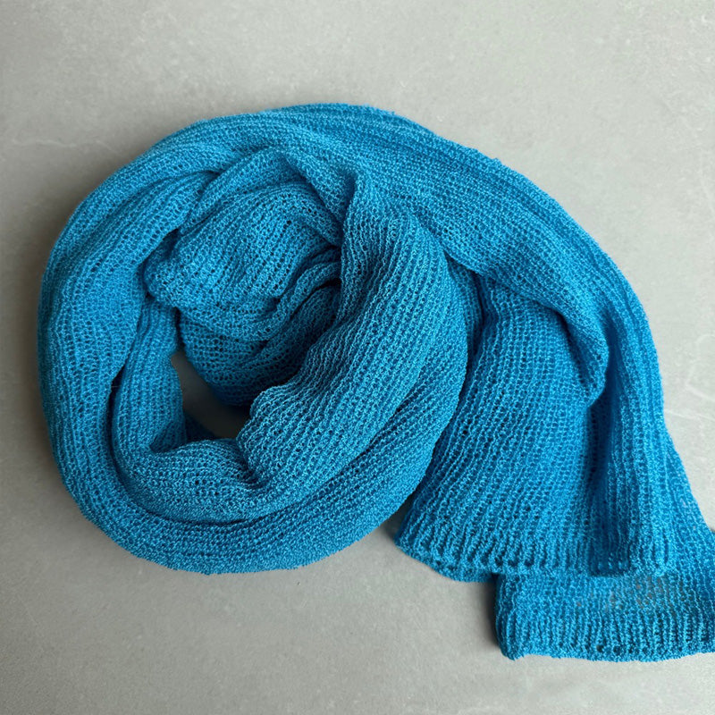 Openwork knitted shawl cover-up
