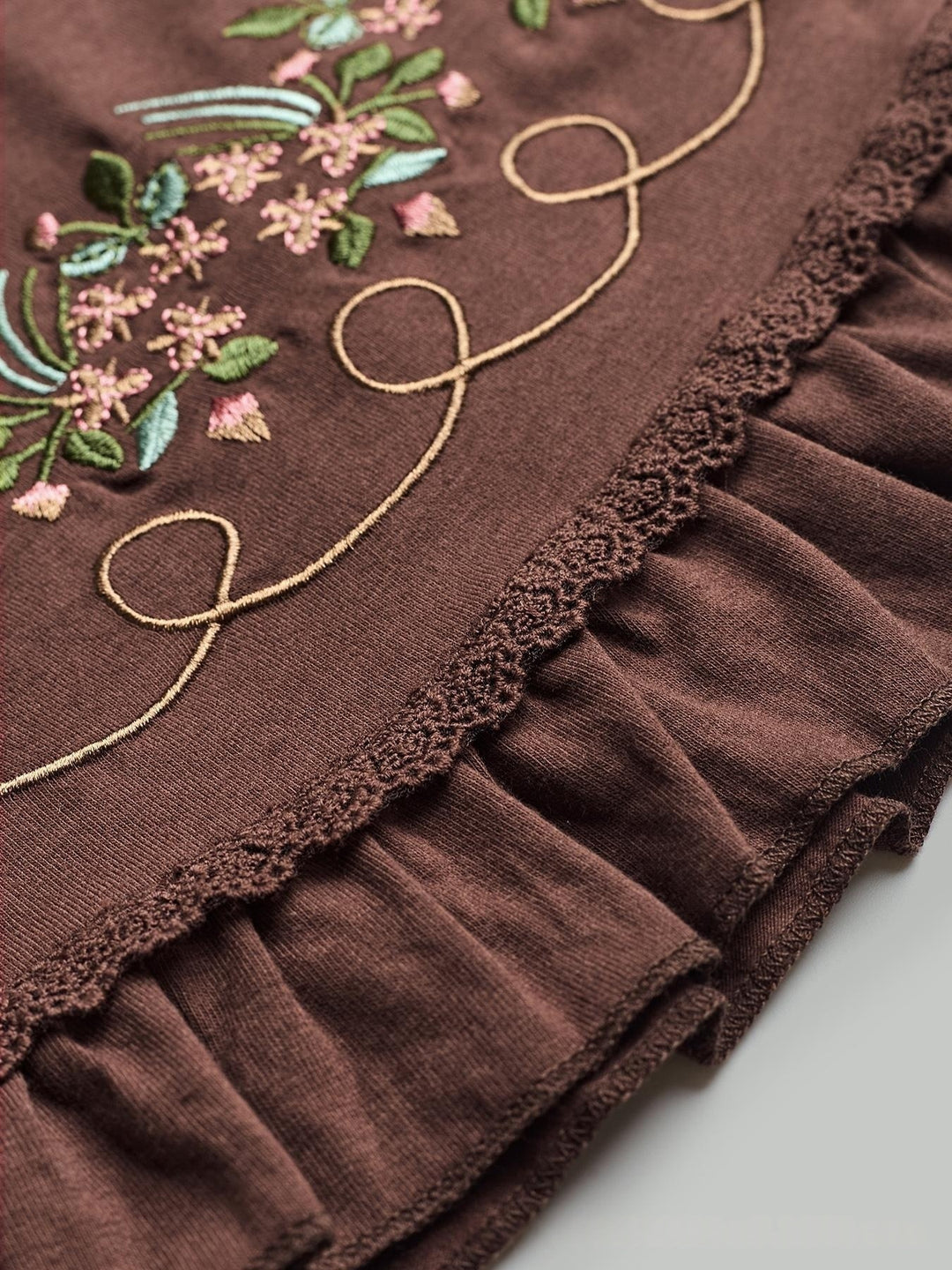 Embroidered Lace Trim Cami Top, Boho Peplum Spaghetti Strap Tank