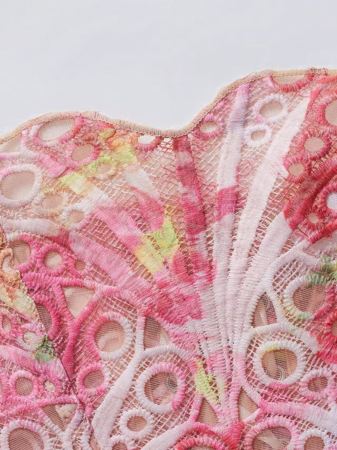 Pink Butterfly Lace Corset Top
