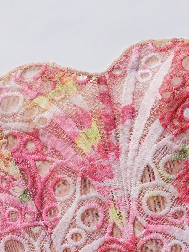 Pink Butterfly Lace Corset Top