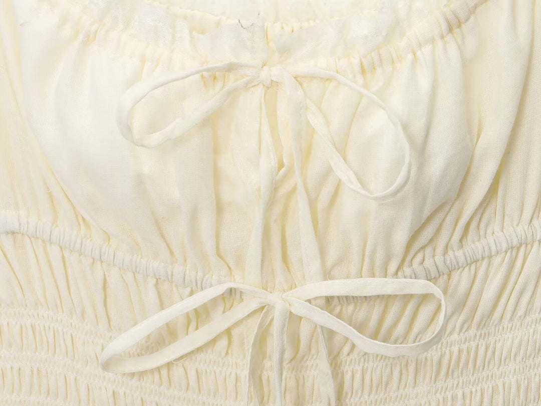 Ruffled Square Neck Tiered Midi Dress.Soft romance. Effortless flow.