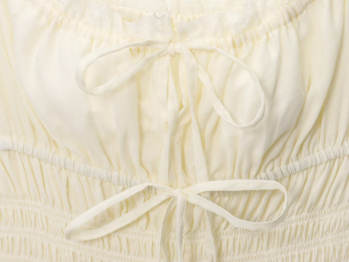 Ruffled Square Neck Tiered Midi Dress.Soft romance. Effortless flow.