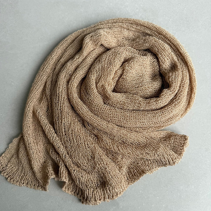 Openwork knitted shawl cover-up