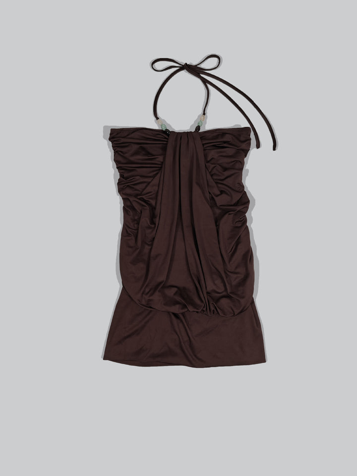 Satin Halter Neck Mini Dress