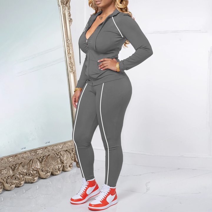 Casual Fitness Hooded Tracksuit Matching Outfit