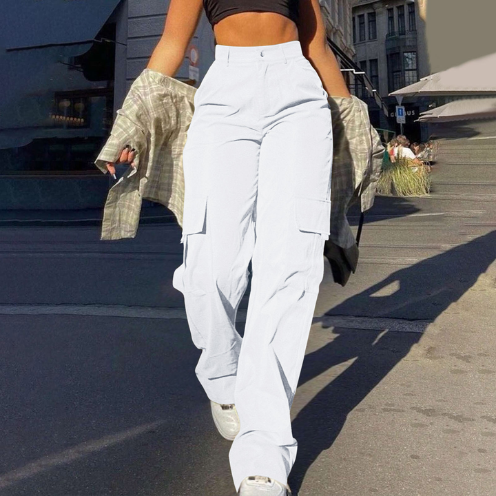 Casual Loose Fit Straight Leg Cargo Trousers