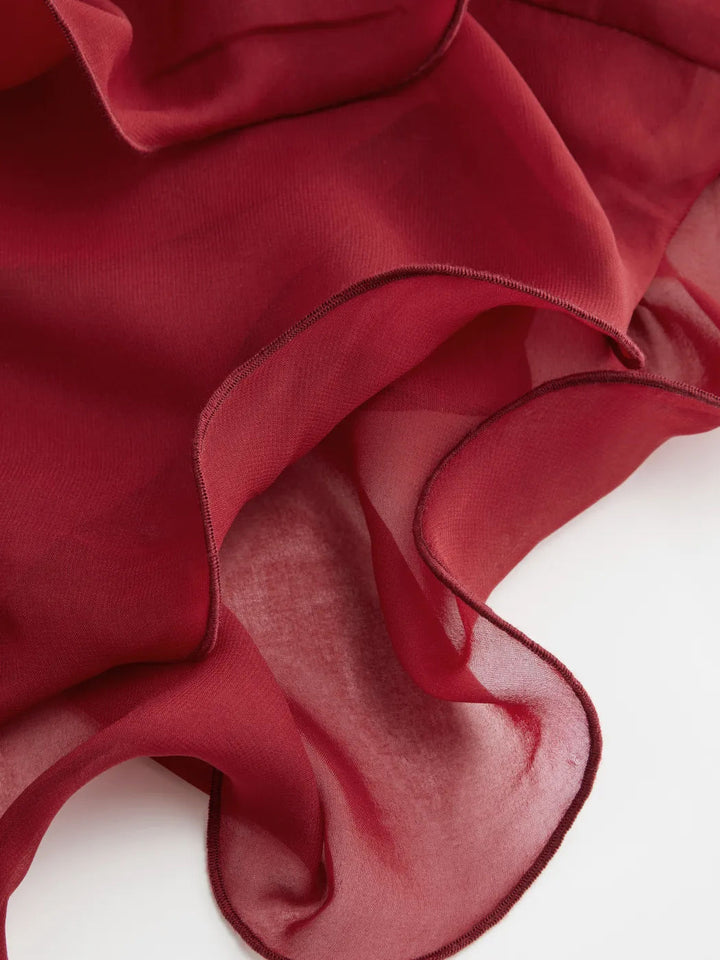 Multi-Color Halter Neck Flowy Chiffon Top with Bow Detail, Sleeveless Ruffled Blouse for Women