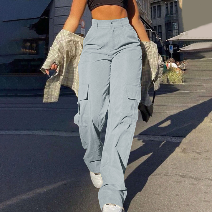 Casual Loose Fit Straight Leg Cargo Trousers