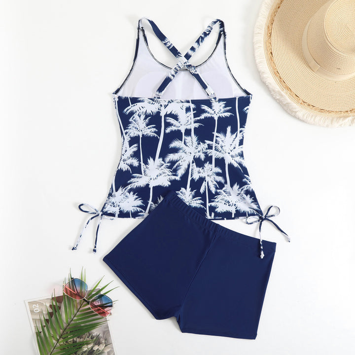 Palm Print Tankini Swim Set