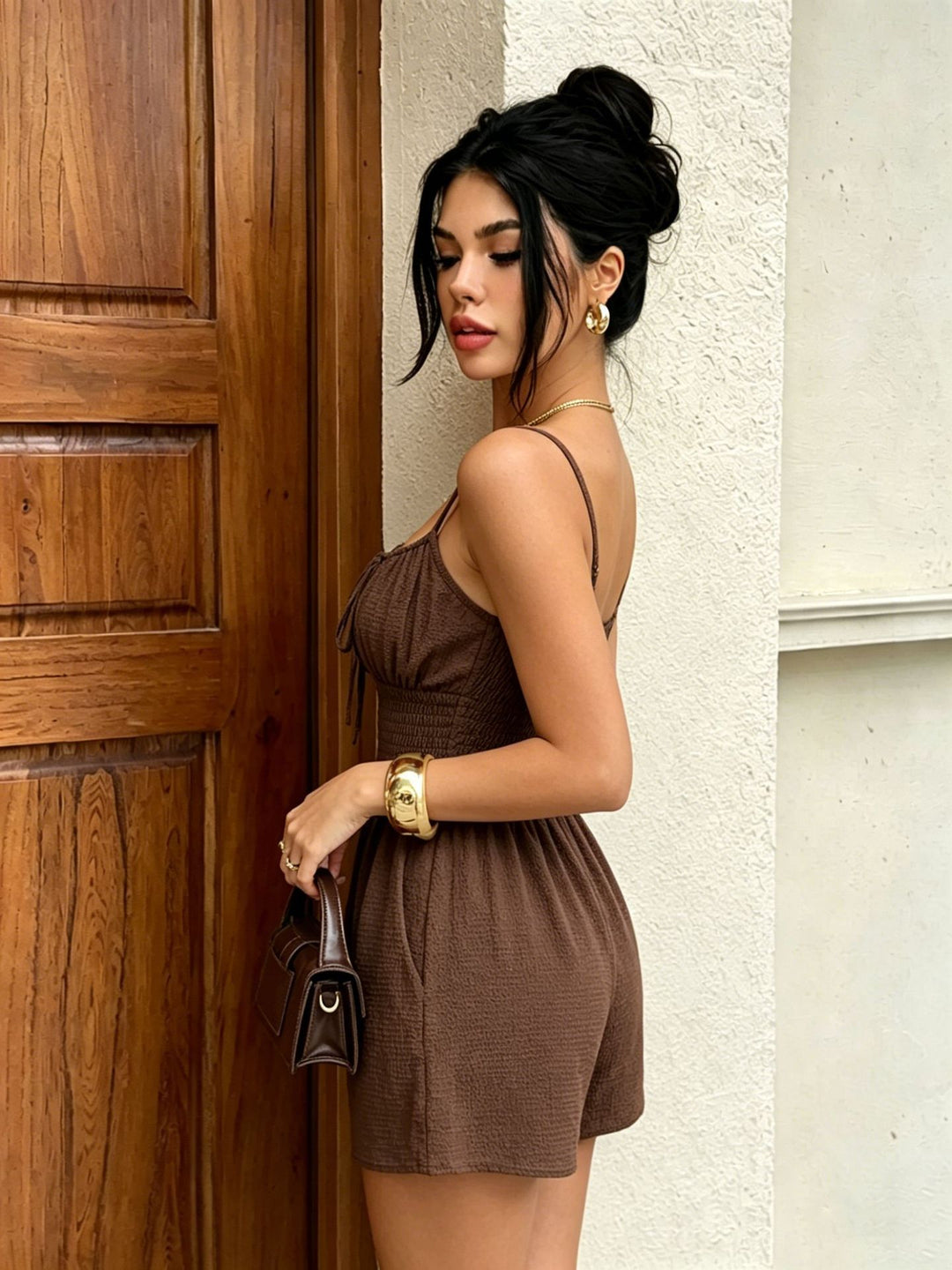 Smocked Waist Spaghetti Strap Romper