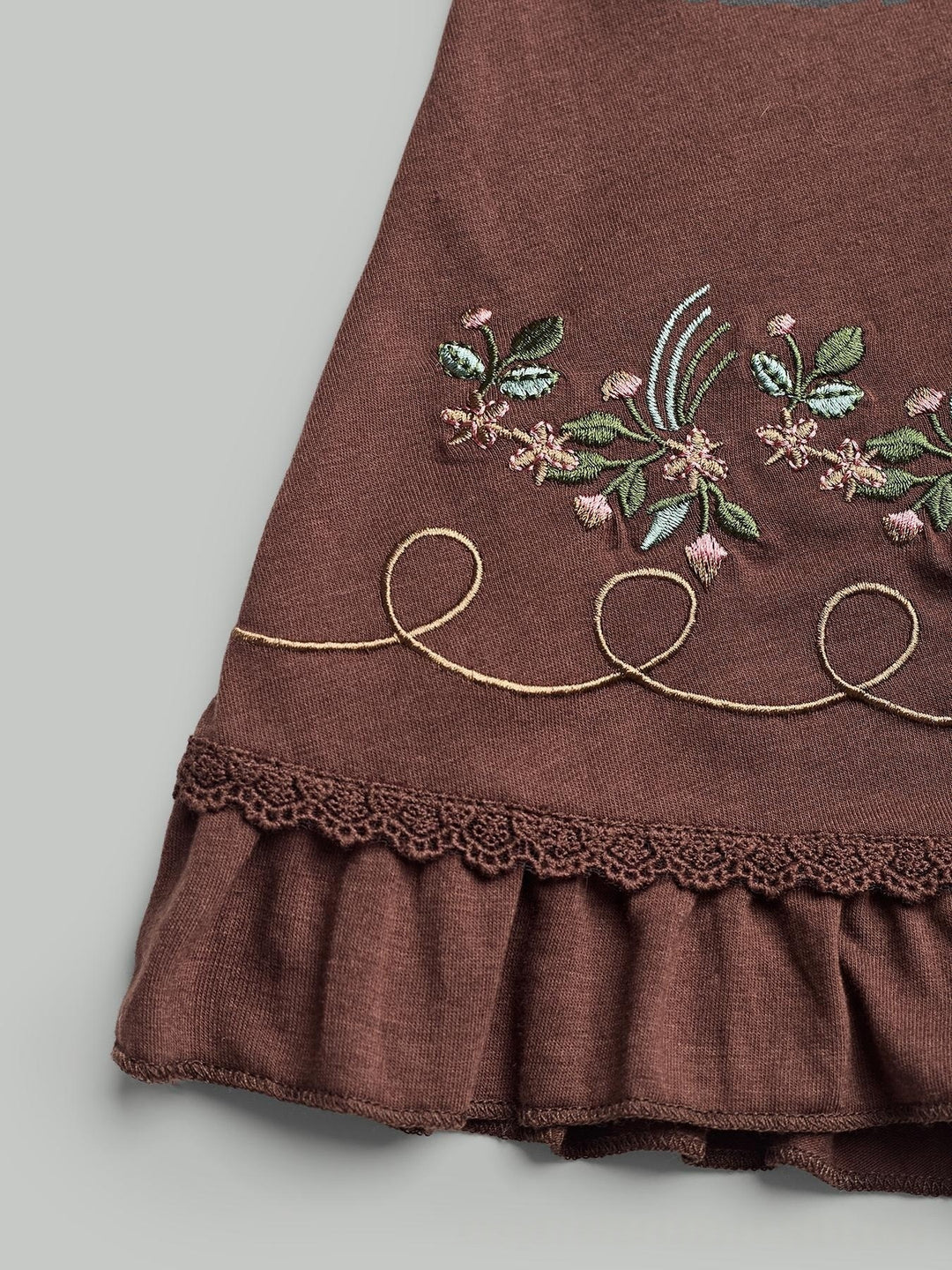 Embroidered Lace Trim Cami Top, Boho Peplum Spaghetti Strap Tank