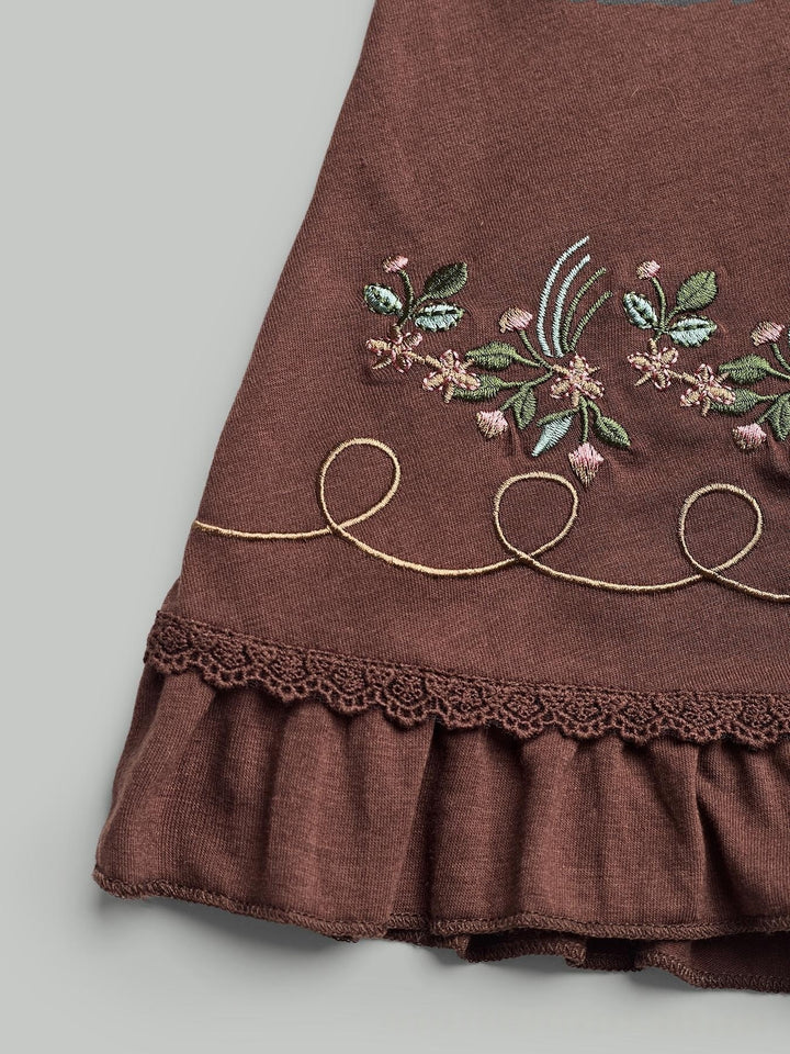 Embroidered Lace Trim Cami Top, Boho Peplum Spaghetti Strap Tank