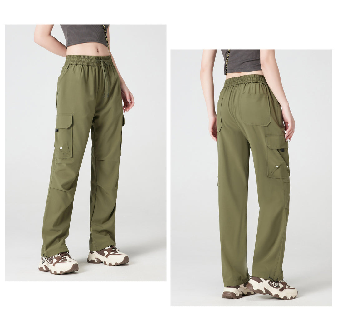 Quick-Dry Cargo Jogger Pants | Utility Streetwear Parachute Pants for Women