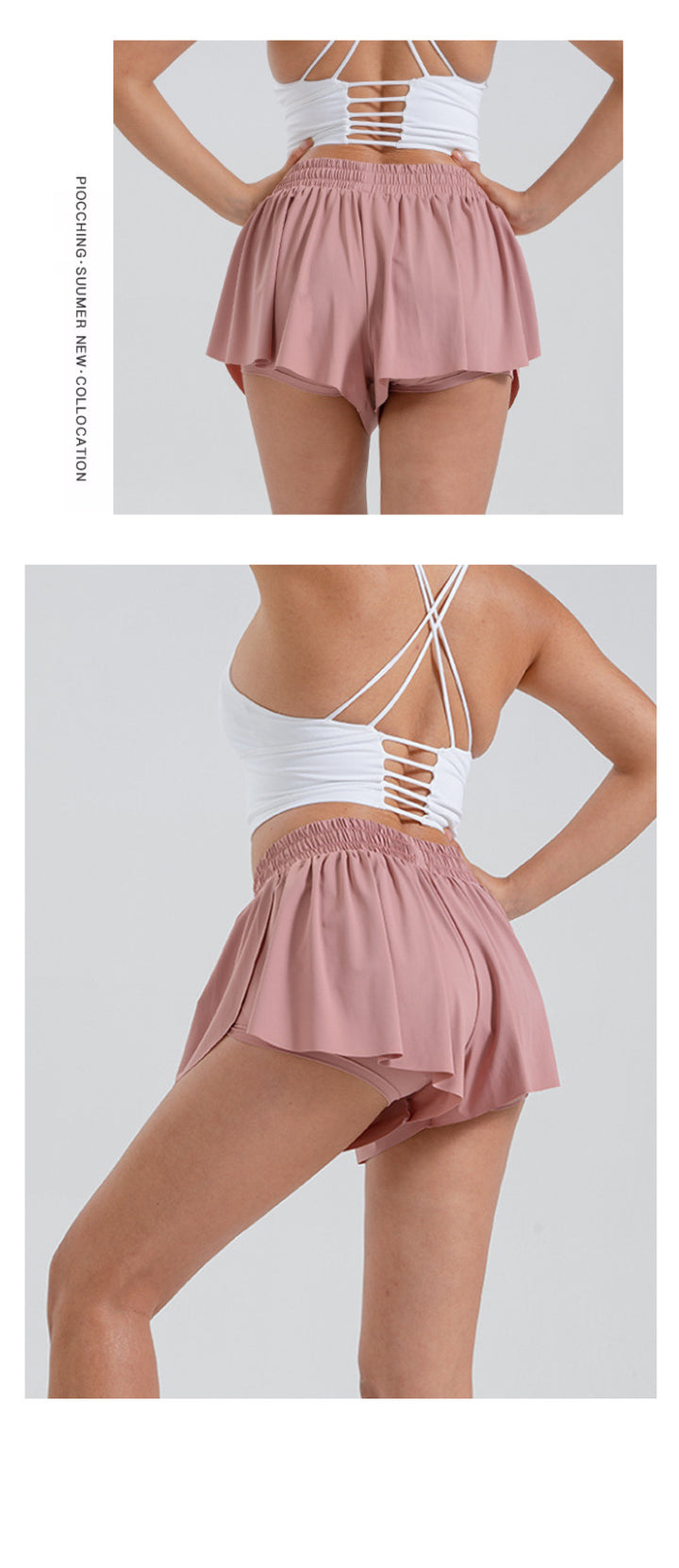 2-in-1 Athletic Shorts, High-Waisted Active Skort with Built-In Liner