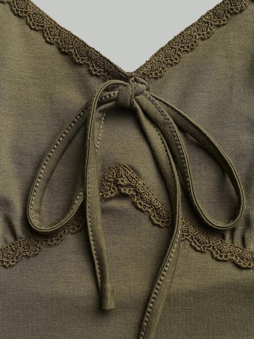 Embroidered Lace Trim Cami Top, Boho Peplum Spaghetti Strap Tank