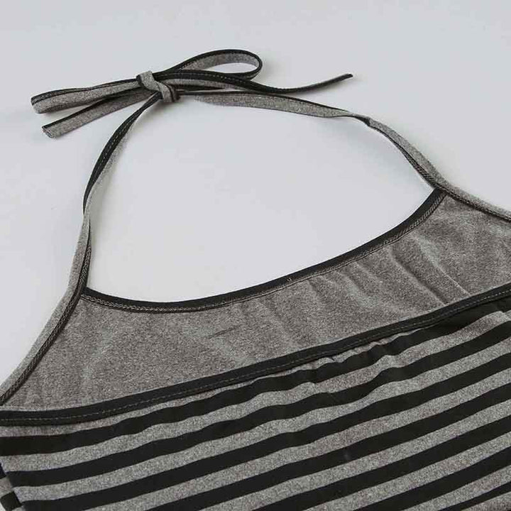 Multi-Style Striped Co-Ord Set | Halter / Off-Shoulder Top &amp; Drawstring Shorts for Women