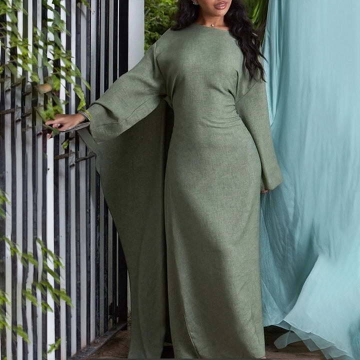 Batwing-sleeve maxi dress