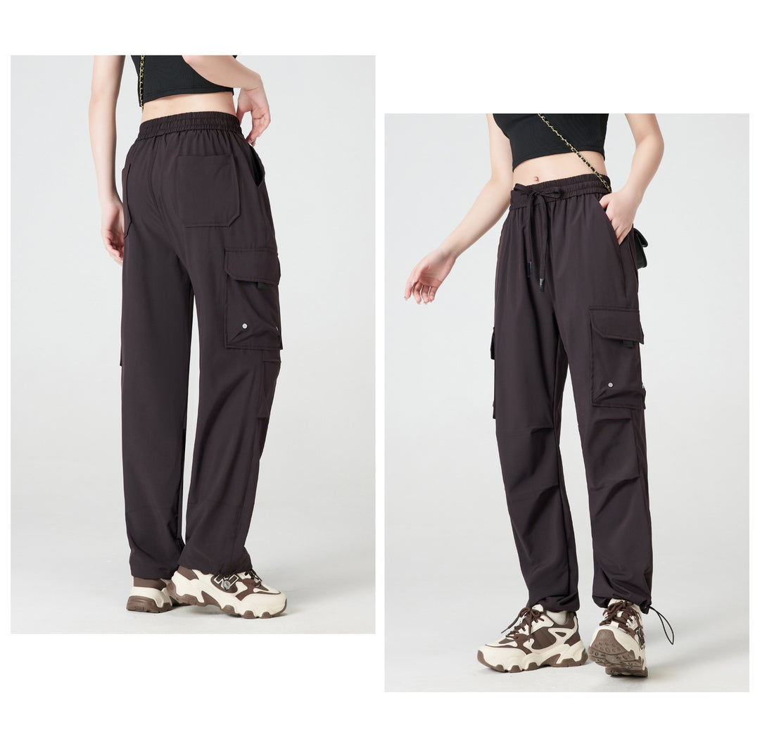 Quick-Dry Cargo Jogger Pants | Utility Streetwear Parachute Pants for Women