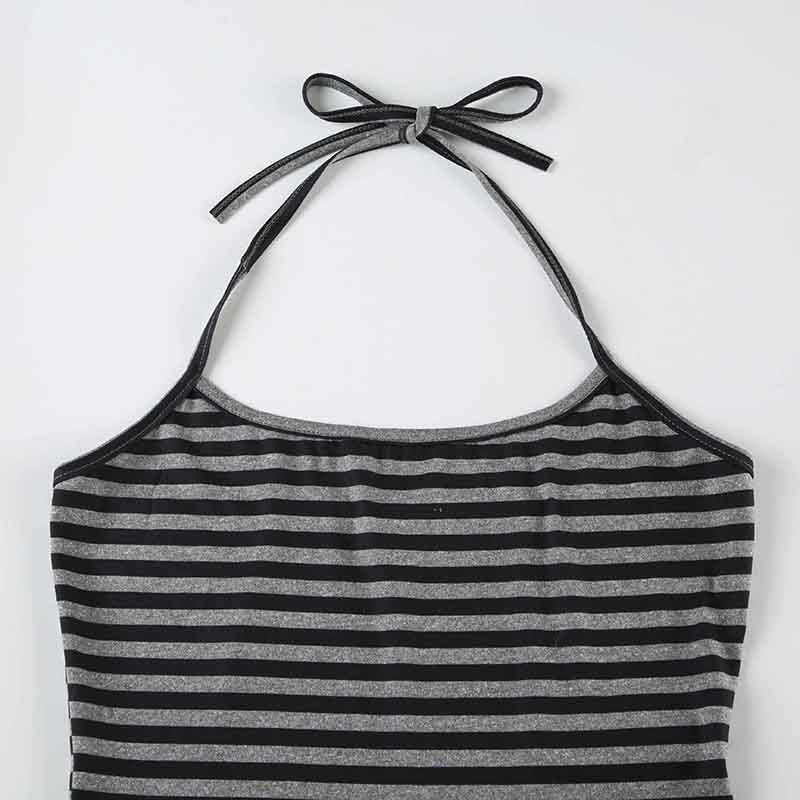 Multi-Style Striped Co-Ord Set | Halter / Off-Shoulder Top &amp; Drawstring Shorts for Women