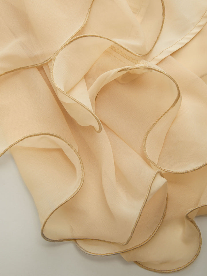 Multi-Color Halter Neck Flowy Chiffon Top with Bow Detail, Sleeveless Ruffled Blouse for Women