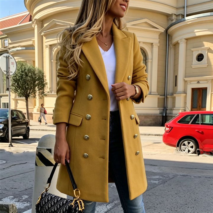 Lapel Slim Fit Wool Trench Coat