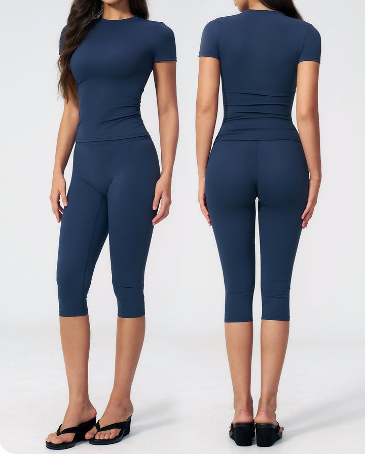 Breathable Quick-Dry Yoga Capri Set