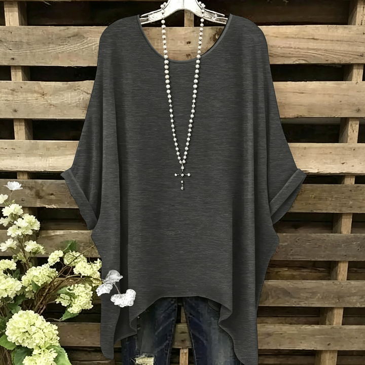 Plus Size Batwing Sleeve Round Neck Top