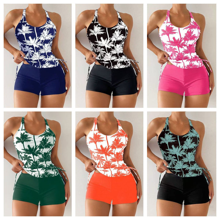 Palm Print Tankini Swim Set