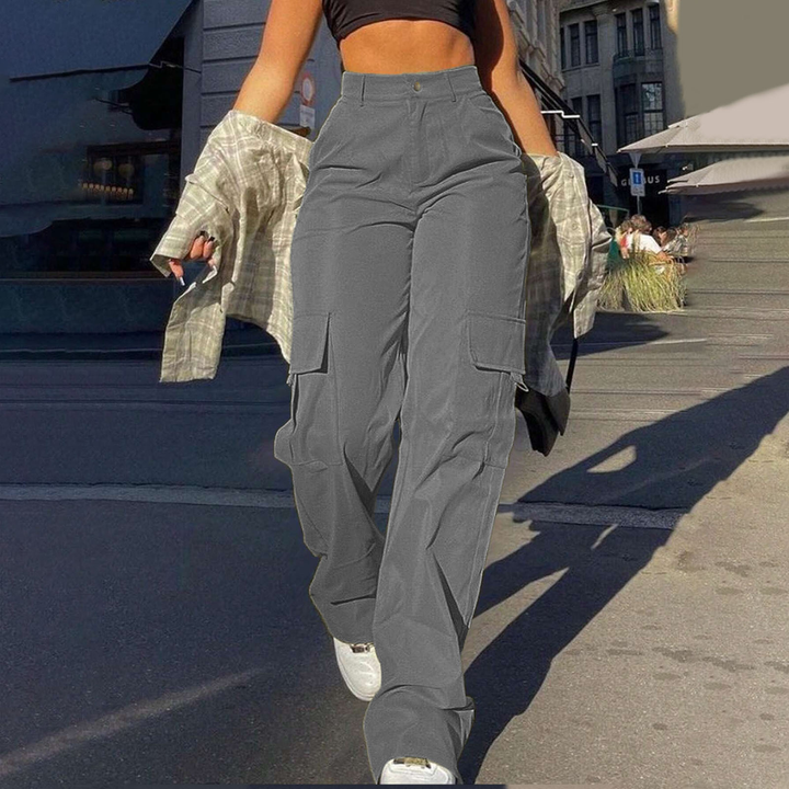 Casual Loose Fit Straight Leg Cargo Trousers