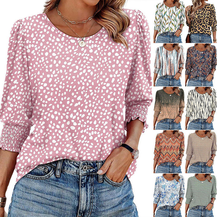 Printed Round Neck Top