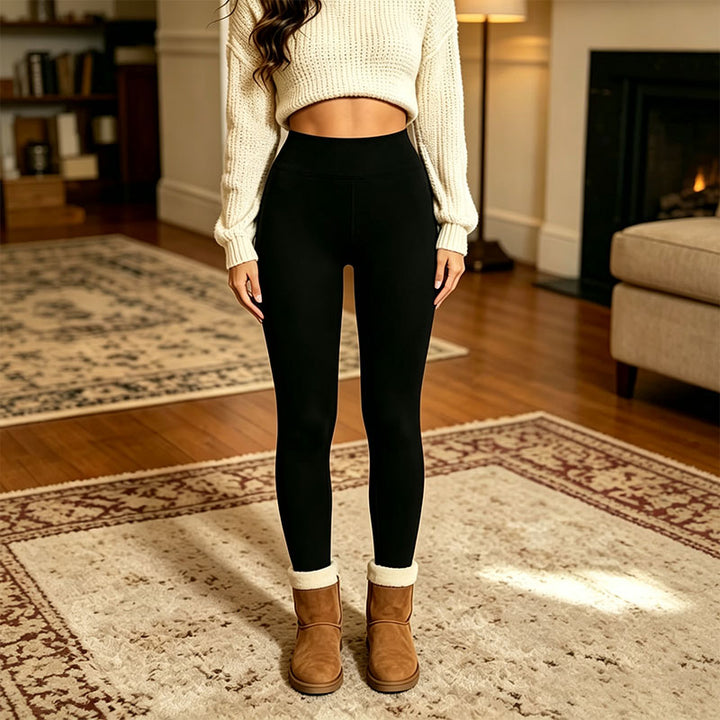High-waisted fleece-lined leggings