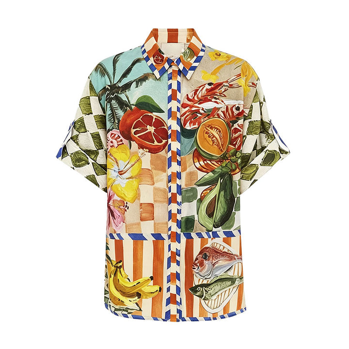 Short-sleeved shirt and trousers two-piece set