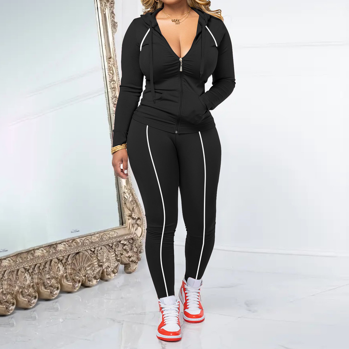 Casual Fitness Hooded Tracksuit Matching Outfit