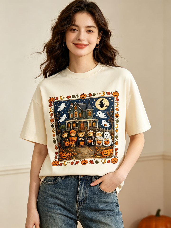 Halloween Teddy Bear Trick or Treat Graphic T-Shirt
