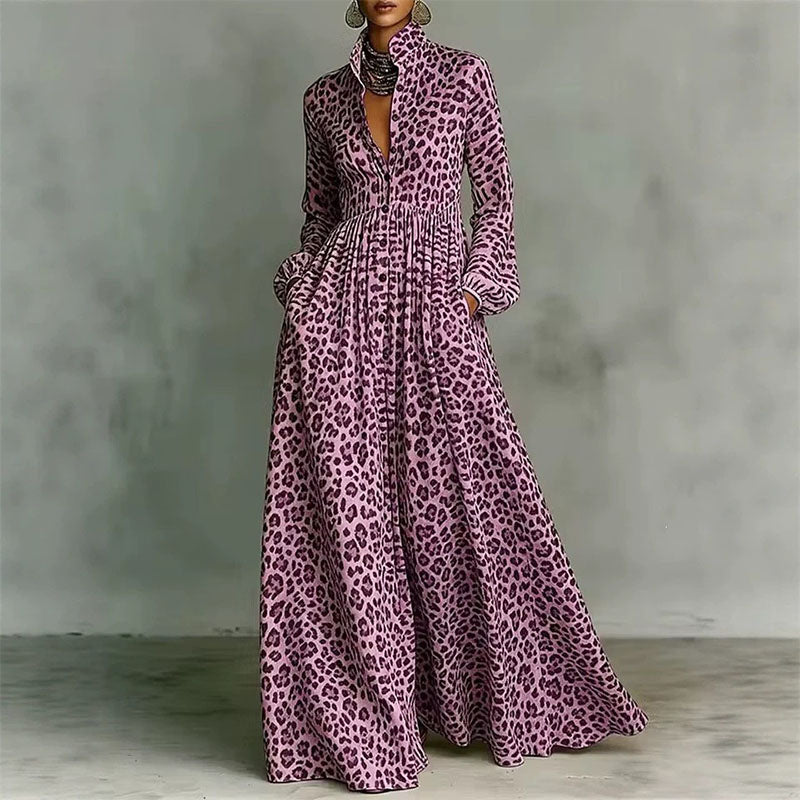 Leopard-print maxi dress
