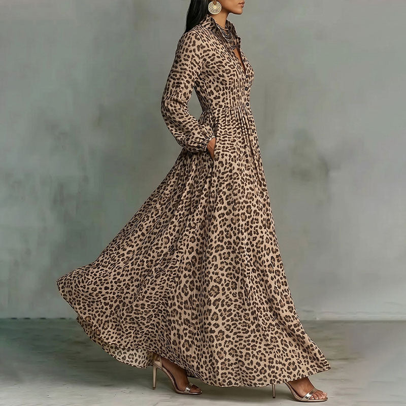 Leopard-print maxi dress