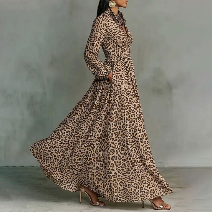 Leopard-print maxi dress