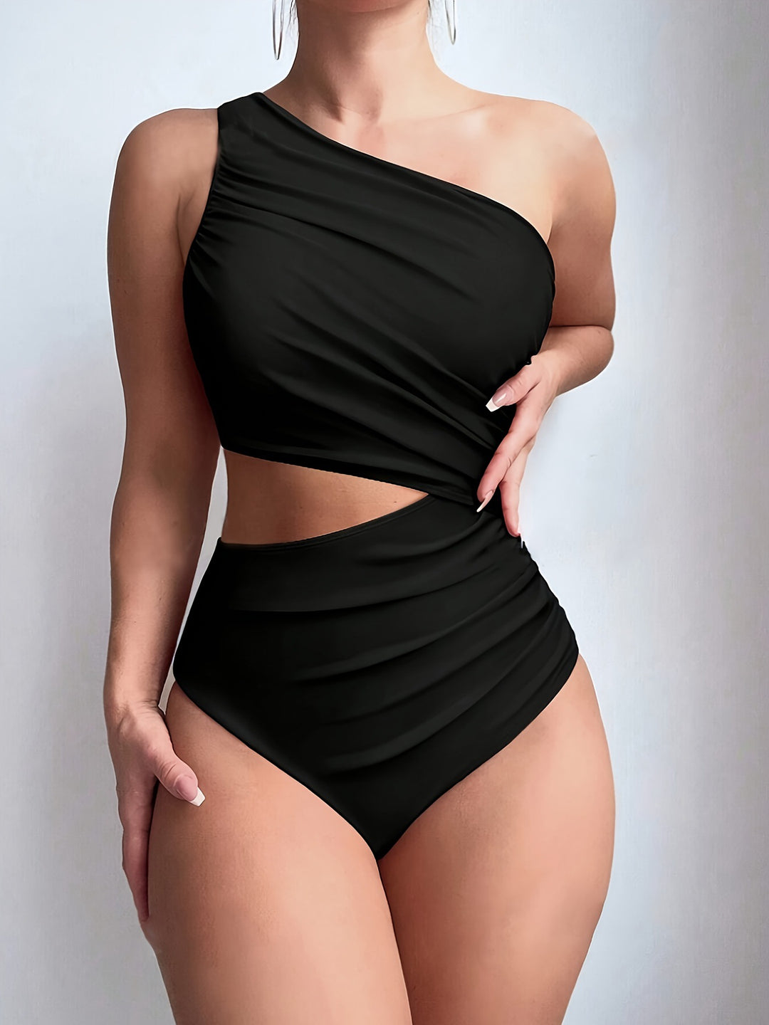 One-Shoulder Cutout Swimsuit