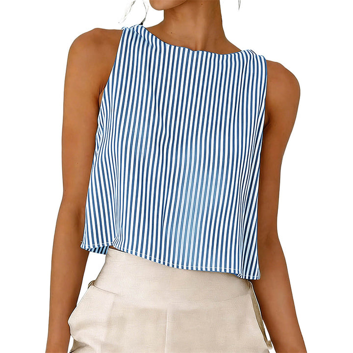 Sleeveless striped vest top