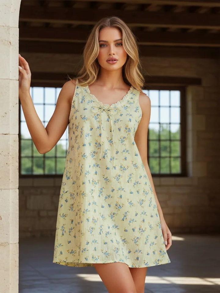 Lace Trim Deep V A-Line Mini Dress | Mother’s Day Gift