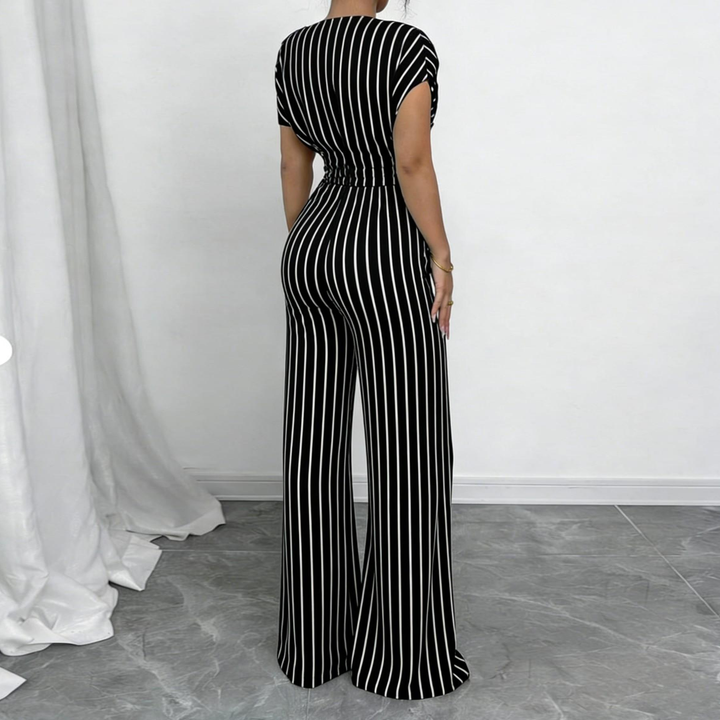 Off Shoulder Belted Wide Leg Jumpsuit