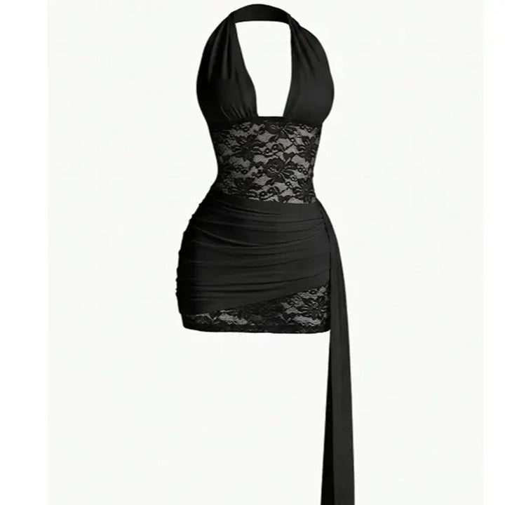 Lace Halter Mini Dress