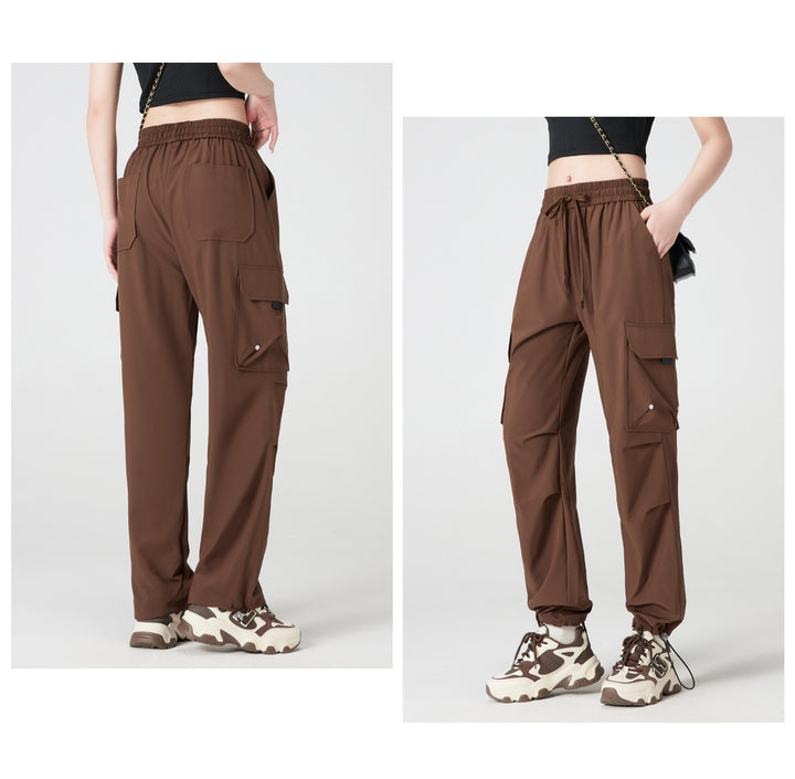 Quick-Dry Cargo Jogger Pants | Utility Streetwear Parachute Pants for Women