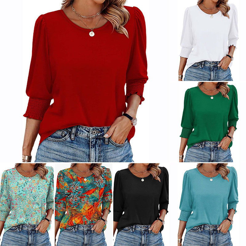 Printed Round Neck Top