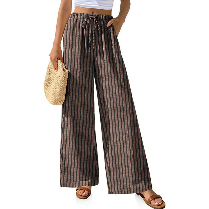 Printed loose-fitting wide-leg trousers