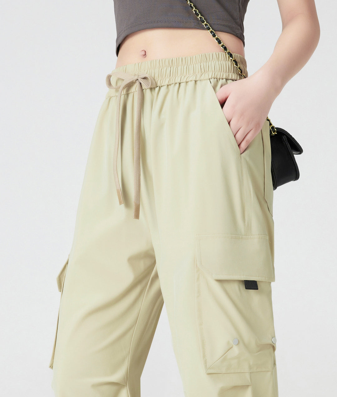Quick-Dry Cargo Jogger Pants | Utility Streetwear Parachute Pants for Women
