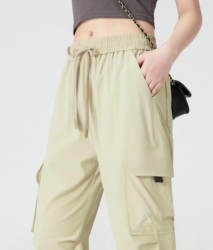 Quick-Dry Cargo Jogger Pants | Utility Streetwear Parachute Pants for Women