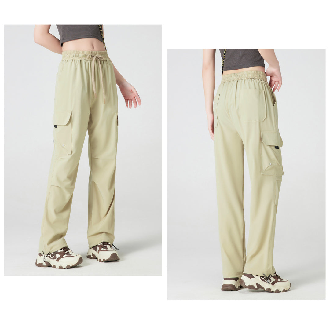 Quick-Dry Cargo Jogger Pants | Utility Streetwear Parachute Pants for Women