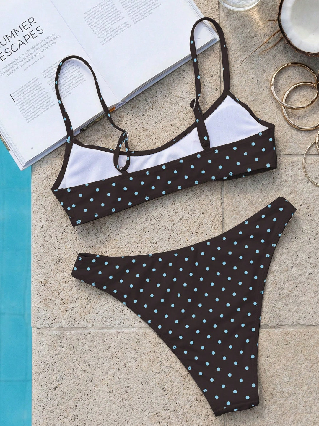 Pink &amp; Red Polka Dot Minimalist Bikini Set